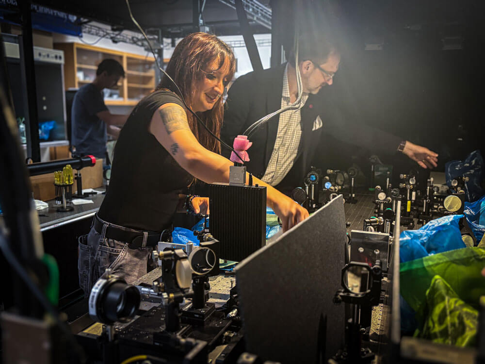 Fabien Baron and Lexi Azoulay in the lab