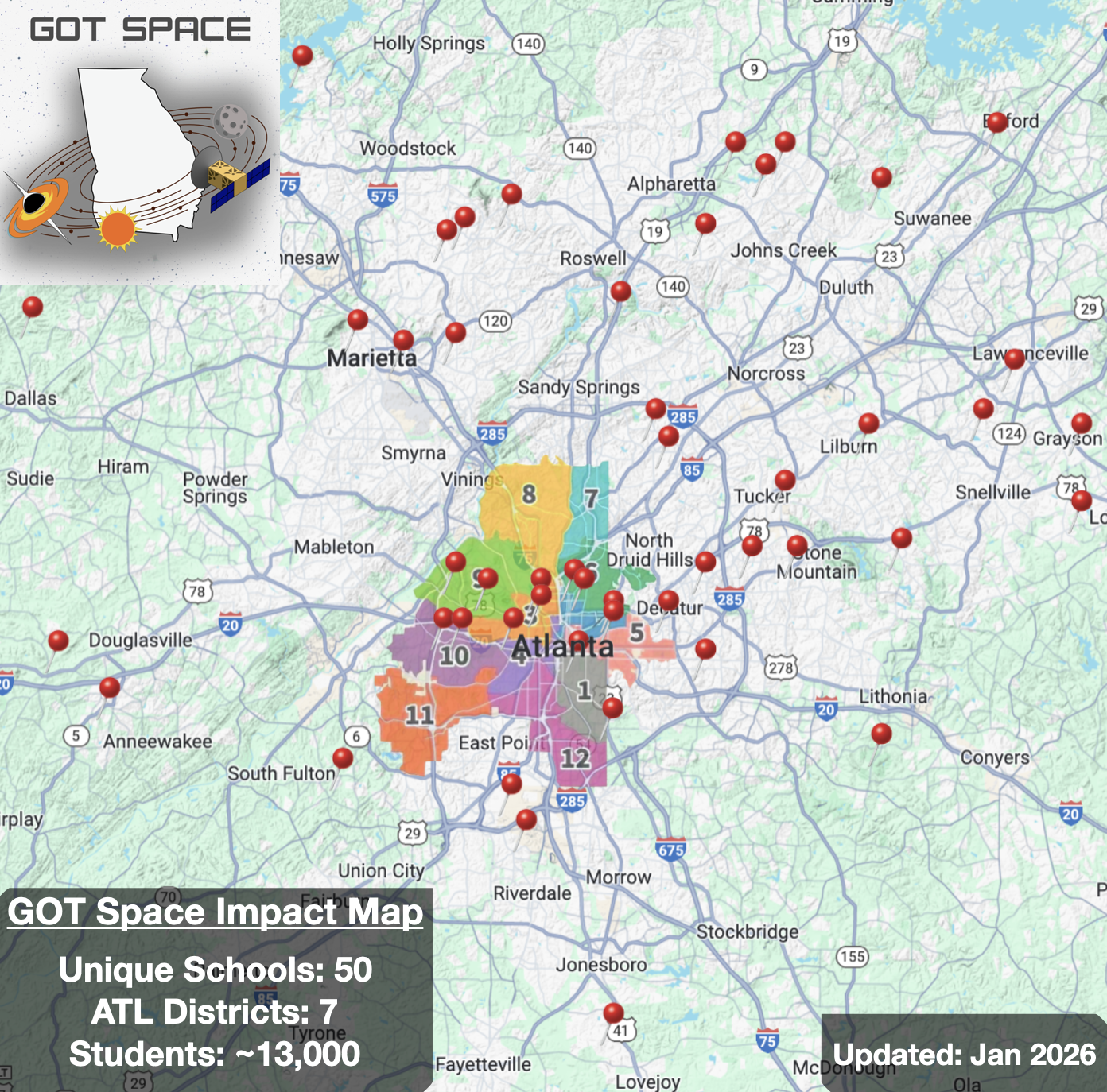 GOT Space Impact Map