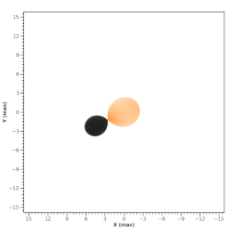 A simulation of an interacting binary with Roche-lobe overflow